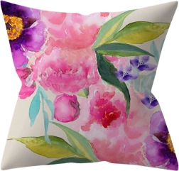 Housse décorative de coussin avec fleurs - modèle IV