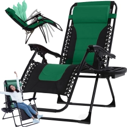 Chaise longue de jardin pliable Gravity avec tablette