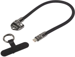 Câble USB-C Lanberg avec porte-clés et dragonne 30 cm 240 W noir
