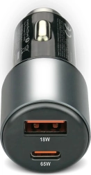 Chargeur voiture 83 W avec USB‑C PD et USB‑A QC3.0 noir