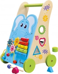 Bino chariot de marche en bois actif avec éléphant