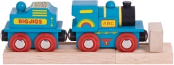 Locomotive bleue avec tender et 2 rails de Bigjigs Rail