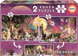 Puzzle Panorama Fées de conte de fées 2x100 pièces