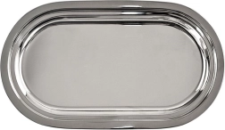 Plateau de service ovale en acier 33,5 × 19,5 cm