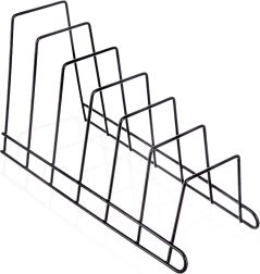 Support métallique pour couvercles et assiettes, noir, 34,5 × 14 × 19 cm