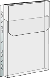 Pochette transparente en PVC pour catalogues avec rabat et euro-perforation, 165 microns