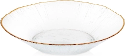 Bol à salade en verre avec bord doré 20,5 cm, 500 ml
