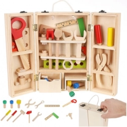 Ensemble d'outils en bois avec mallette