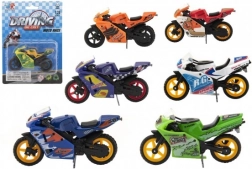 Moto de course jouet métal/plastique 8 cm