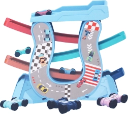 Circuit de voitures avec rampes et 4 mini voitures