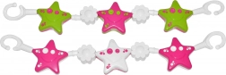 Chaîne pour poussette avec étoiles et fleurs