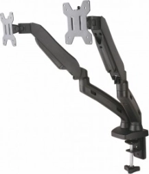 Support de bureau à ressort à gaz pour 2 moniteurs LED/LCD 13–27 pouces