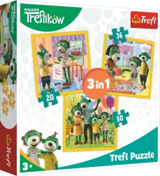 Puzzle Treflici 3-en-1 – être ensemble, c’est chouette (20, 36, 50 pièces)