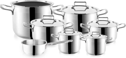 Ensemble de casseroles et faitouts en inox Orion Anett - 12 pièces
