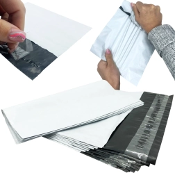 Enveloppes plastiques de messagerie blanches 450 × 550 mm, autocollantes, 50 pcs