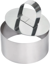 Cercle de dressage en acier inoxydable avec poussoir 8 cm