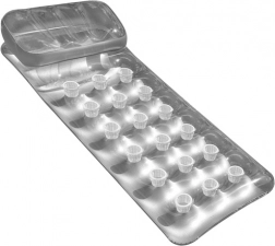 Matelas de plage gonflable avec dossier, argenté