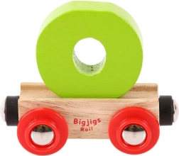 Wagon en bois pour circuit Bigjigs Rail - lettre O