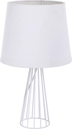 Lampe de table blanche avec base métallique en treillis 40 cm