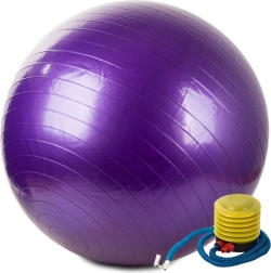 ballon de gymnastique 65 cm avec pompe, violet