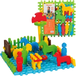 Marioinex mini ferme – jeu de construction en gaufrettes souples pour enfants