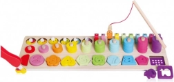Set éducatif en bois 4-en-1 avec chiffres, formes et pêche magnétique