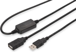 Câble rallonge actif USB 2.0 USB‑A (mâle) vers USB‑A (femelle) 10 m, noir