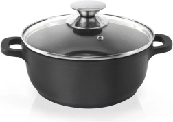 Marmite en granit avec couvercle en verre GRANDE 24 cm, 4 l