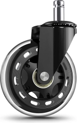 Roulettes en caoutchouc pour chaise de bureau 76 mm – Transparente