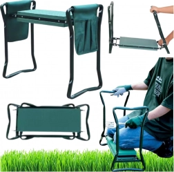 Tabouret et agenouilloir de jardin pliable 3 en 1 avec organisateur