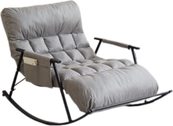 Canapé à bascule 2 places avec base en métal noir – gris