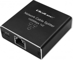 Mini répartiteur/commutateur réseau RJ45 1×2, 1 Gbps, USB‑C, boîtier en aluminium