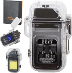 Briquet plasma avec lampe LED, rechargeable USB, étanche