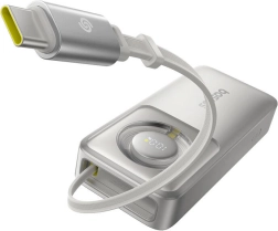 powerbank Baseus OS Free2Pull 10000 mAh 30 W avec câble intégré – gris