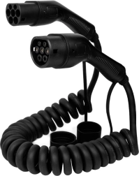 Câble de recharge en spirale pour véhicules électriques Type 2 - 5M