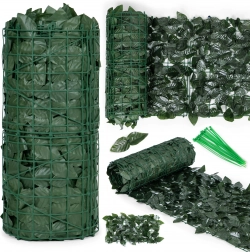 Clôture de lierre artificiel 500 × 50 cm, brise-vue vert foncé pour balcon et clôture