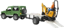 Ensemble de jeu Bruder SUV et mini-pelle à chenilles JCB avec remorque