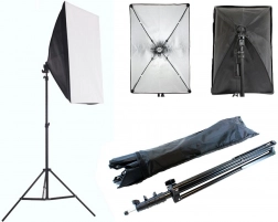 Kit photo portable avec softbox 60 × 40 cm et trépied
