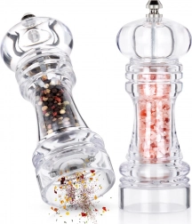 Moulins acryliques pour sel et poivre 16 cm, lot de 2 pièces