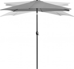 Parapluie de jardin pliable pour balcon 210 cm gris