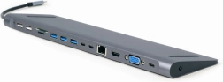 Adaptateur USB‑C multiports 9‑en‑1 avec HDMI, VGA, LAN, lecteur de cartes et Power Delivery