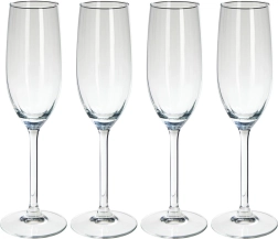 Verres à champagne en verre 210 ml, lot de 4 pcs