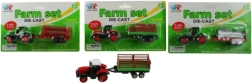 tracteur avec remorque, métal et plastique, 16,5 cm