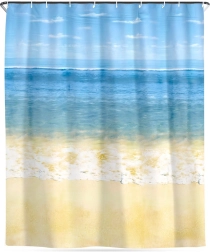 Rideau de douche imperméable avec crochets Plage 180 × 180 cm