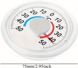 Thermomètre analogique autocollant pour fenêtre et intérieur −50 à +50 °C