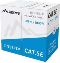 Câble réseau FTP Cat.5e CU 305 m, conducteur plein, gris