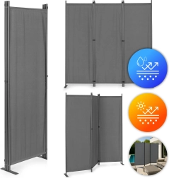 Paravent Pliable Triptyque pour Jardin et Intérieur 167x164 cm Gris MultiGarden