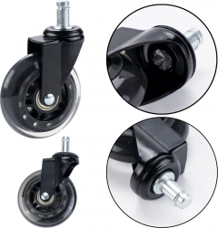 Roulettes en caoutchouc pour fauteuil transparentes et silencieuses