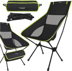 Chaise de pêche pliante Trizand 41 × 52 × 86 cm noire