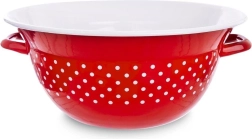 Saladier de cuisine émaillé rouge à pois 26 cm, 2,5 l